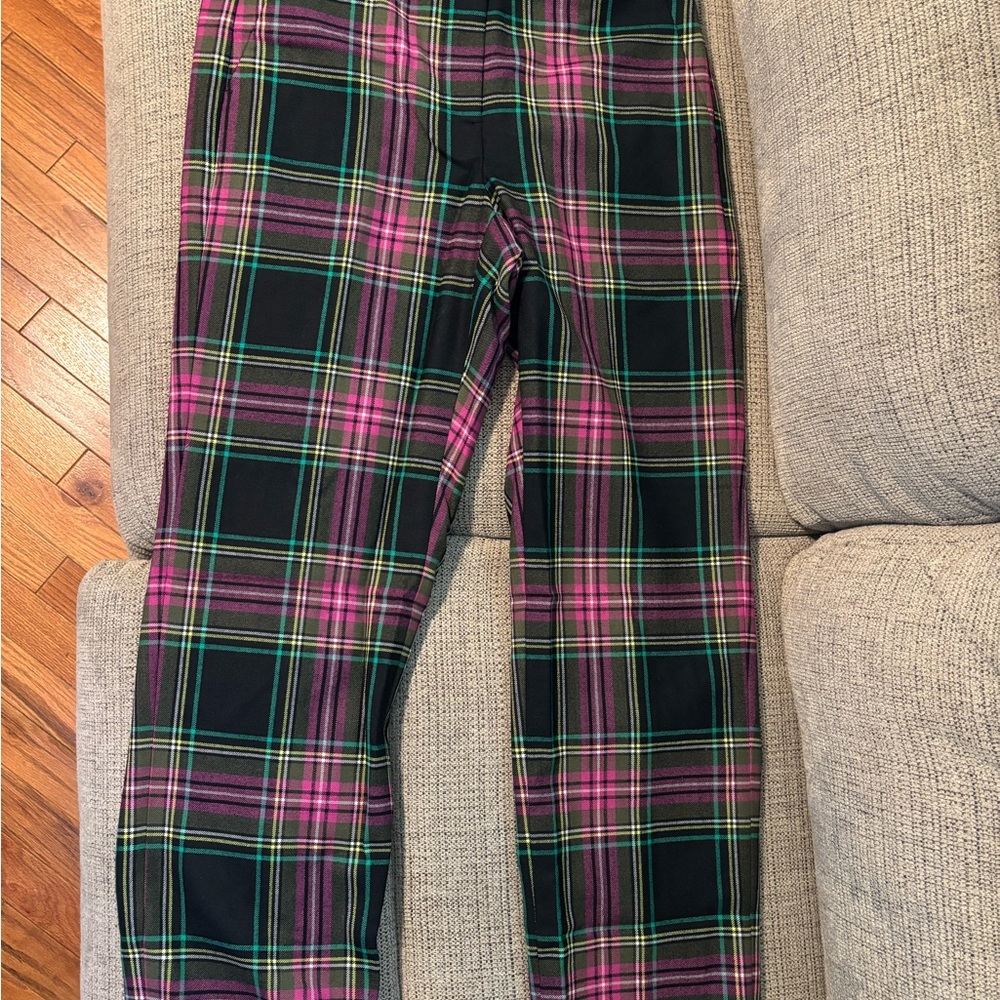 J. Crew Kate pink tartan plaid pants NWT 4 - Picture 2 of 6